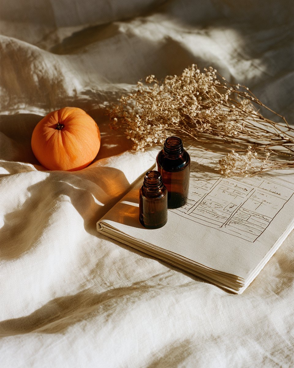 Amber apothecary bottles and clinical notes on linen