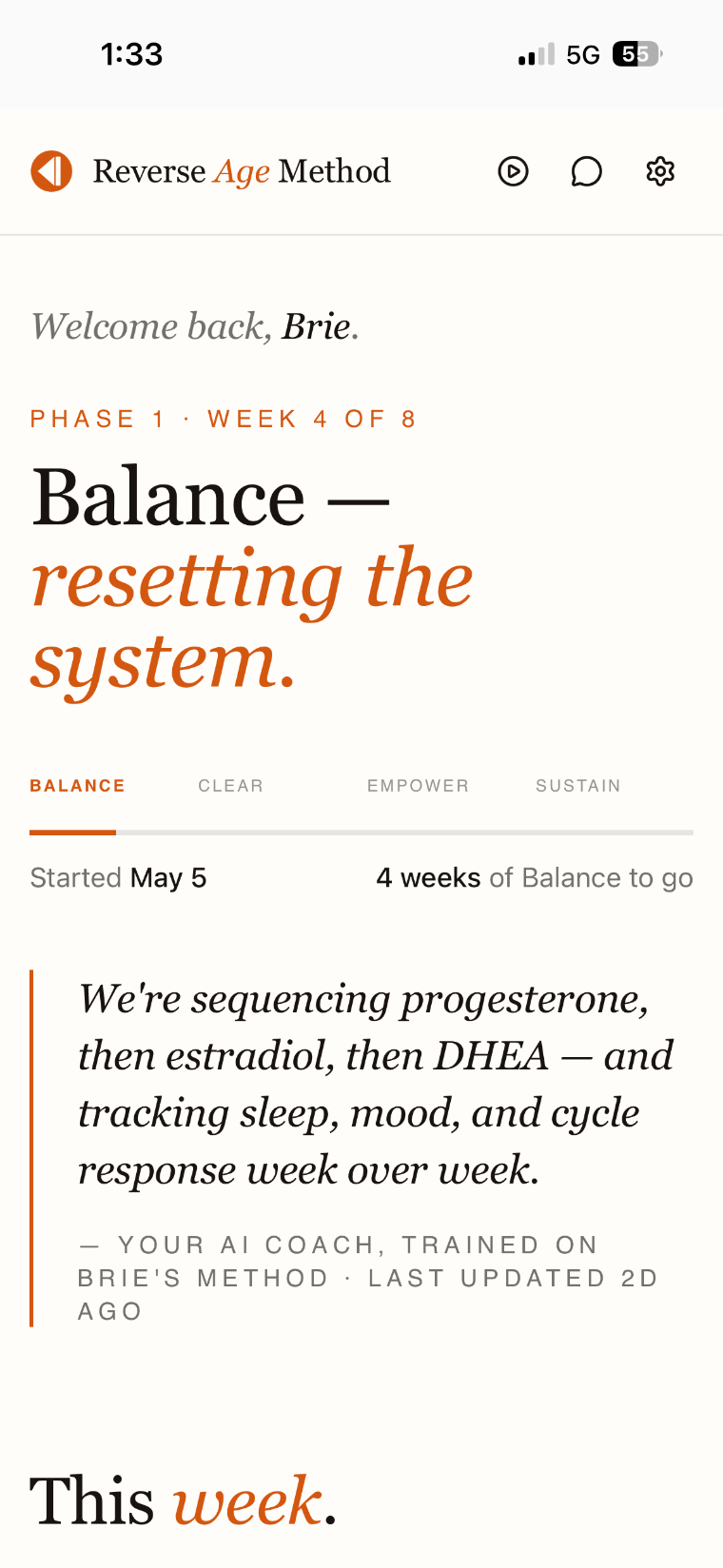 The Reverse-Age Method app — your AI clinical coach