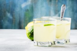 Homemade water kefir jello with lemon and lime