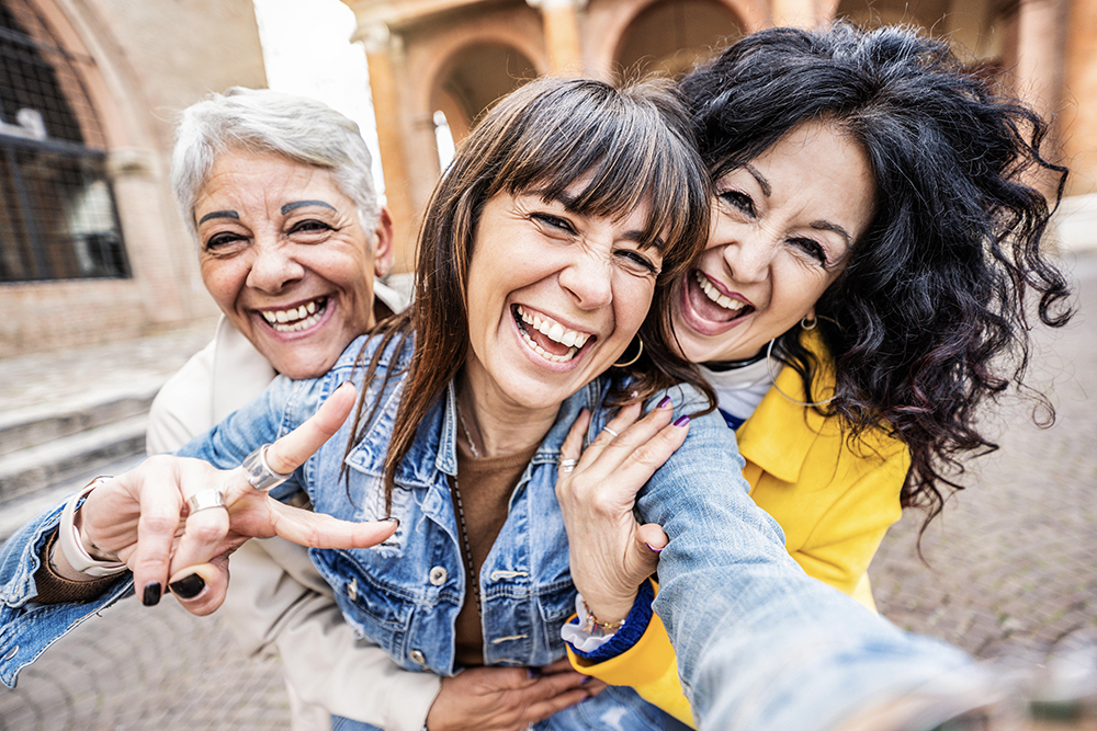 A group of three healthy women over 65