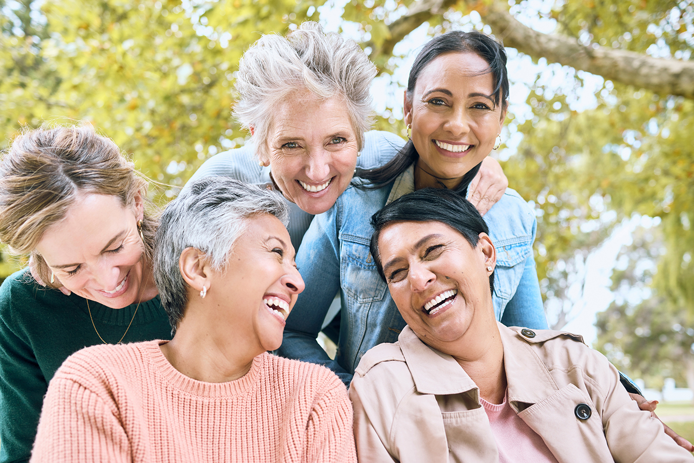 happy healthy women over 65 laughing together